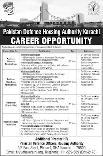 Defence Housing Authority DHA Karachi Jobs 2022 Advertisement
