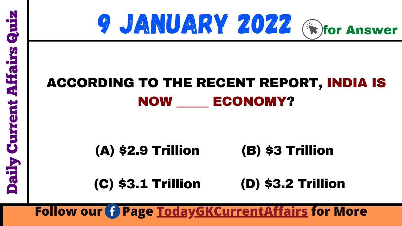 Today GK Current Affairs on 9th January 2022