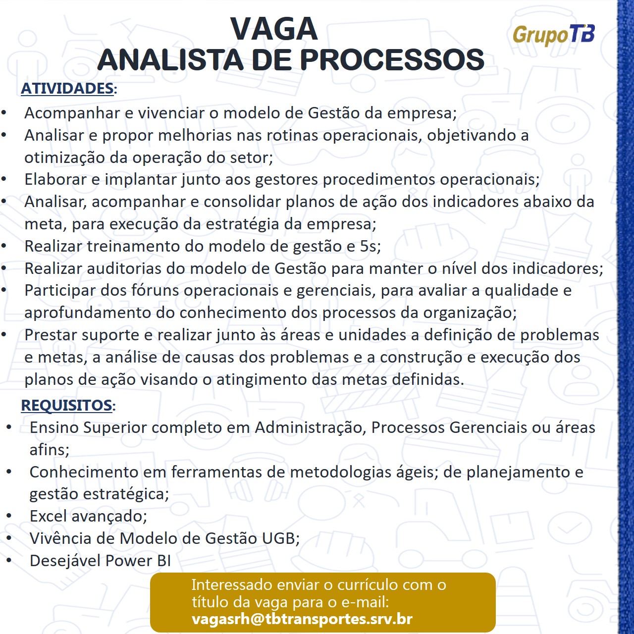 ANALISTA DE PROCESSOS