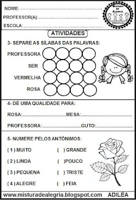 Leitura e interpretação de texto 1 ano,dia do professor