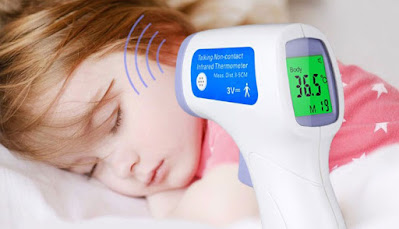 Contactless thermometer: Measures body temperature from a distance