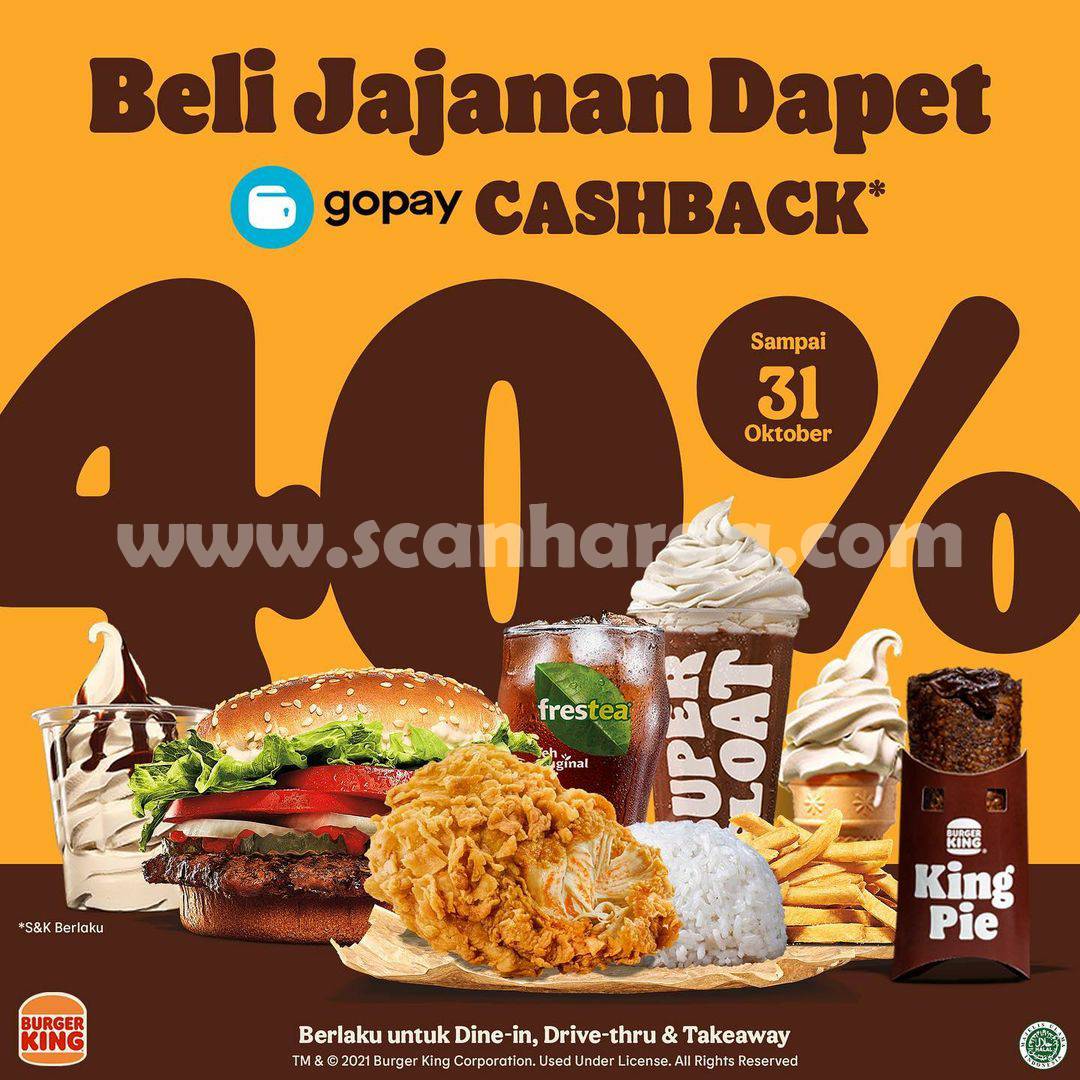 Promo Burger King Gopay Cashback hingga 40%