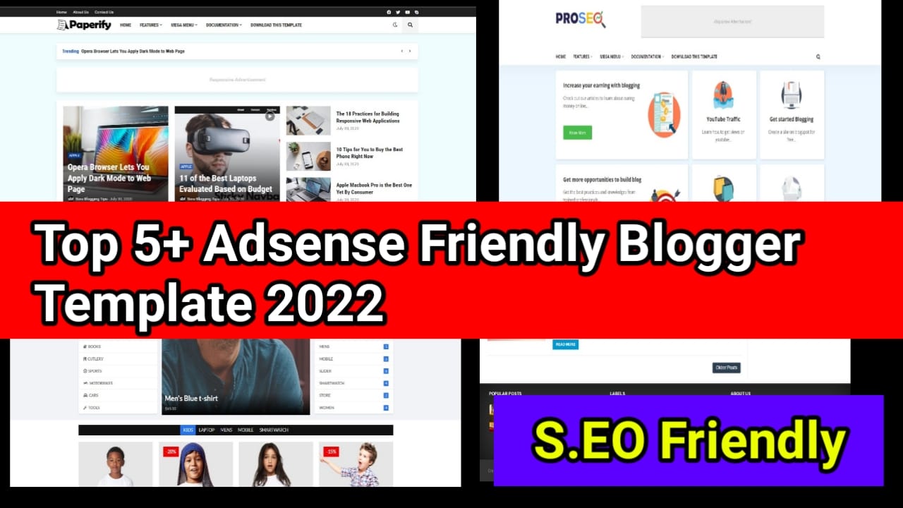 Top 5 + AdSense Friendly Blogger Template 2022 | Responsive | S.E.O Friendly