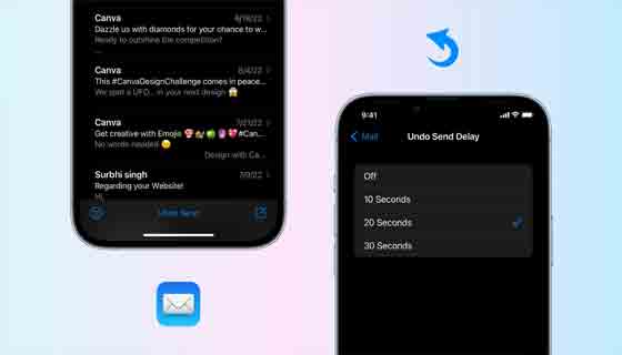 تراجع عن إرسال بريد إلكتروني على iPhone