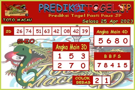 Prediksi Toto Macau JP Selasa 25 April 2023