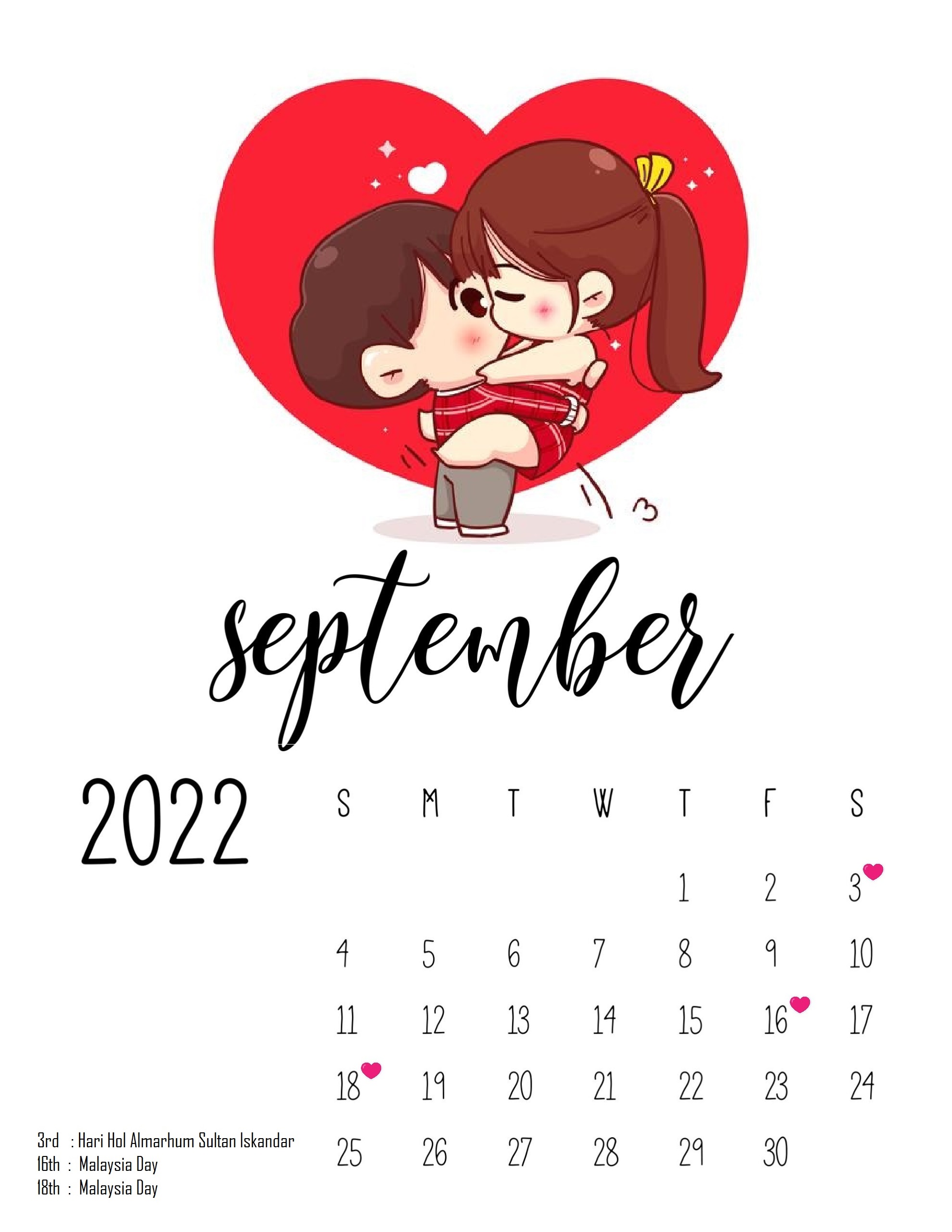 Kalendar 2022 : Cute Couple