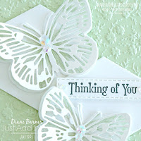 Handmade sympathy / thinking of you card using Stampin Up Butterfly Brilliance stamp set & bundle -Brilliant Wings dies, Ornate Floral embossing folder. Card by Di Barnes - Independent Demonstrator in Australia - colourmehappy - stampinupaustralia -  2021-2022 annual catalogue