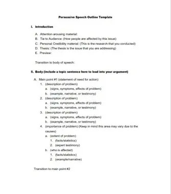 Persuasive Speech Outline