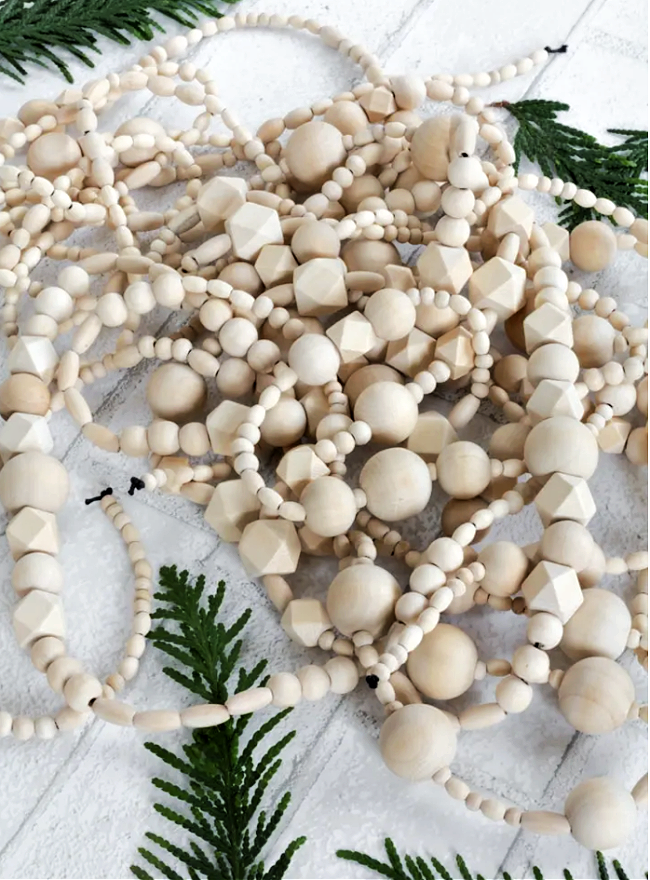 DIY wood bead garland