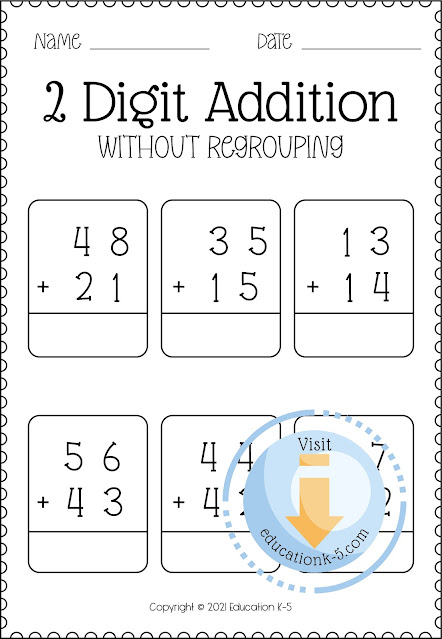 2 digit addition without regrouping