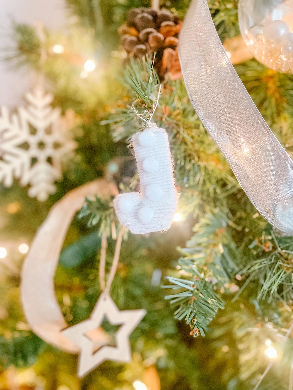 DIY Yarn-Wrapped Letter Ornaments