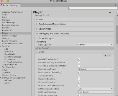 UnityのProject Settings画面
