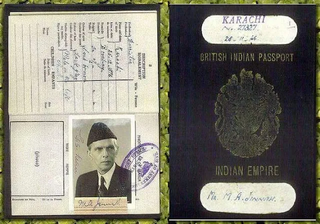 15 Rare Photos of Quaid e Azam You Probably Never Saw, 1. Passport of Quaid-e-Azam Muhammad Ali Jinnah.