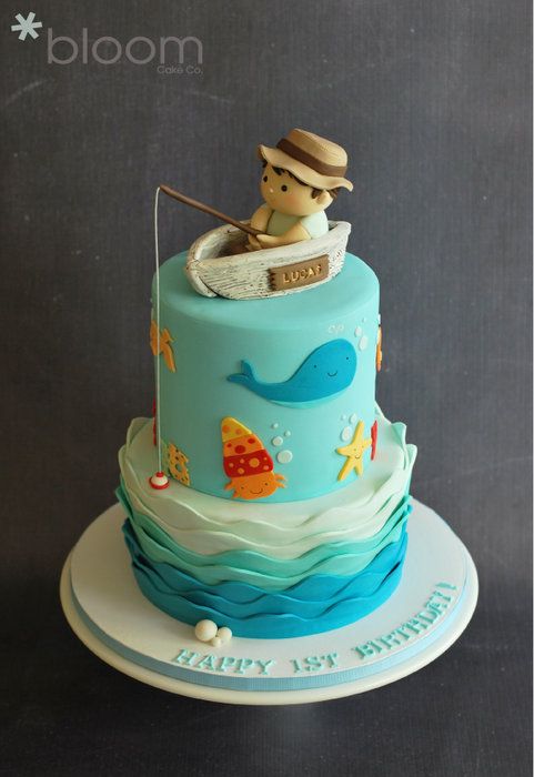 simple fishing cake