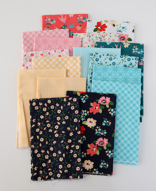 Treasured Threads fabric by Amber Johnson Poppie Cotton found on A Bright Corner quilt blog