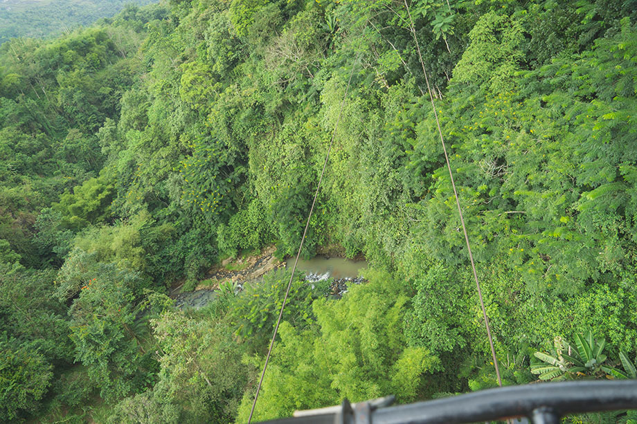 Deep gorge below the skybike