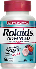 Rolaids Advanced Antacid Plus Anti-Gas 60 Chewable Tablets