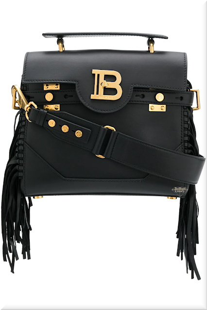 ♦Balmain BBuzz 23 black leather fringed tote bag #balmain #bags #black #brilliantluxury