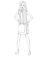 Barbie fashion model coloring page