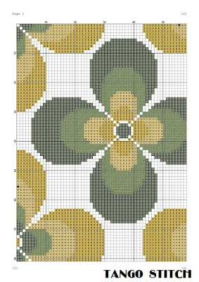 Simple flower embroidery cross stitch pattern