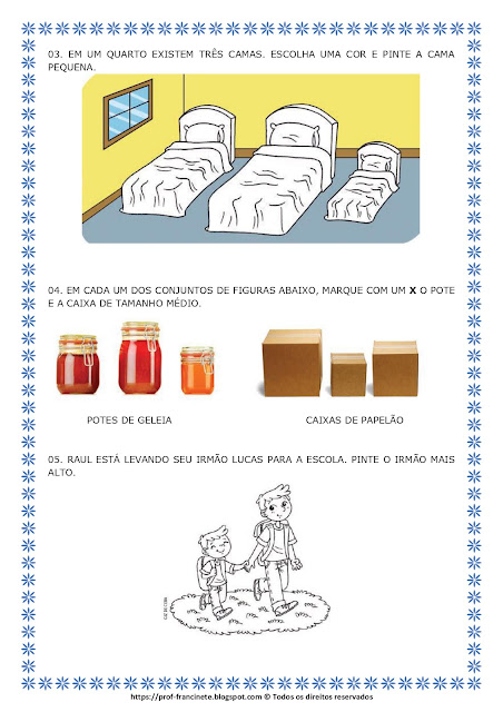 Atividades de Matemática – Classificação 1º e 2º ano