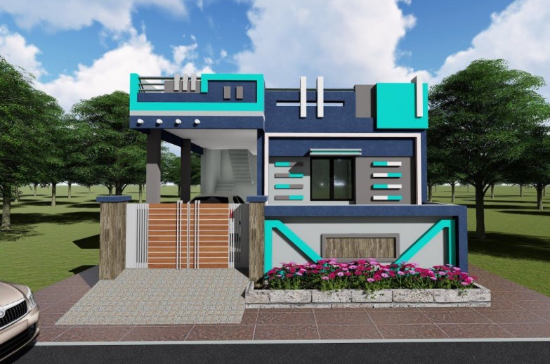 simple house front elevation designs for a single floor