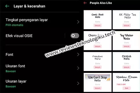 mengecilkan font di hp oppo