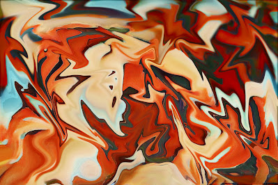 An abstract image showing a unique pattern of red and yellow colors. © Evan's Studio