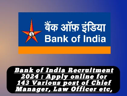 Bank of India Recruitment 2024