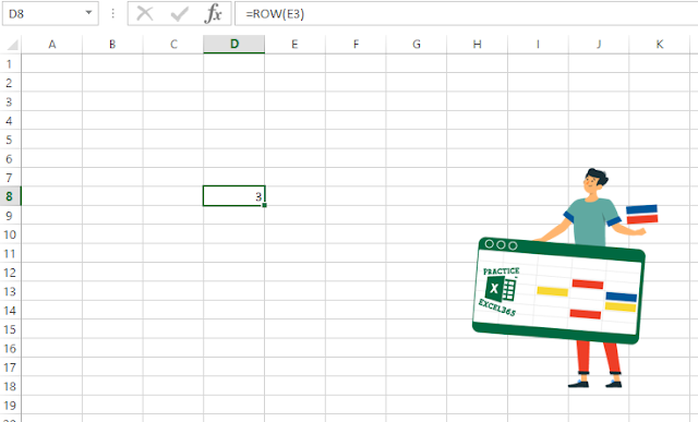 شرح صيغة الدالة ROW  في برنامج مايكروسوفت Excel
