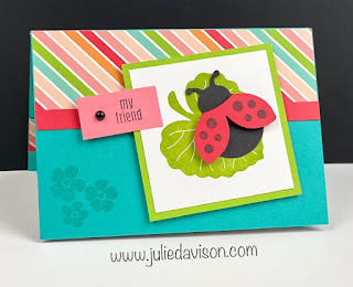 Stampin' Up! Hello Ladybug Floating Pop Up Card + VIDEO Tutorial ~ Www.juliedavison.com #stampinup