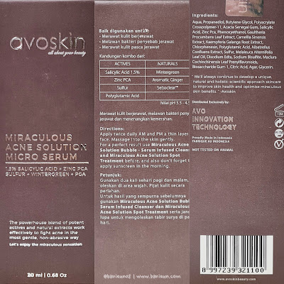 Review Avoskin Miraculous Acne Solution Micro Serum