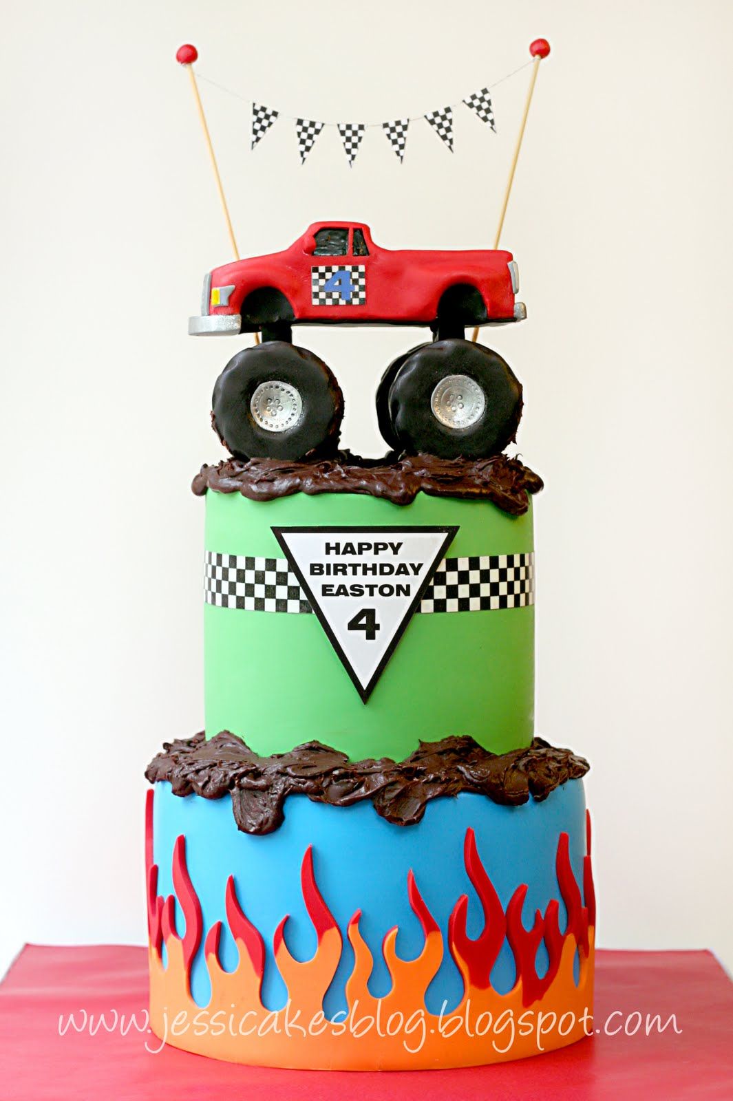 monster truck birthday cake