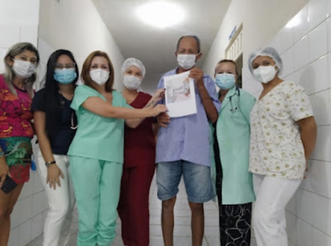 Idoso de 69 anos vence a covid e recebe alta após 8 dias no Hospital Municipal Felipe Jorge, em São Bernardo-MA