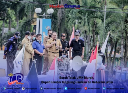 Buruh Gelar Aksi Menolak UMK Murah, Bupati Jember langsung Usulkan Ke Gubernur jatim