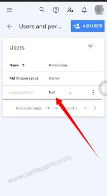 Google search console user add