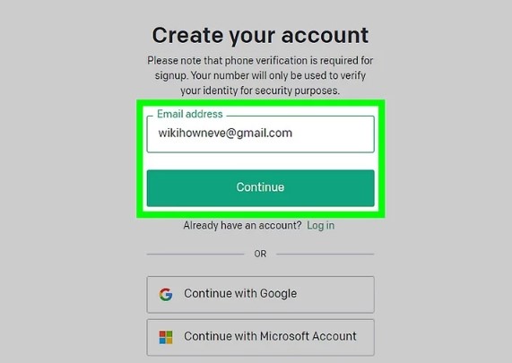 إنشاء حساب في ChatGPT