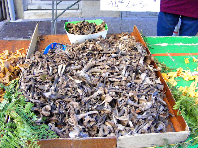 Wild harvested Trompettes de la mort mushrooms, Indre et Loire, France. Photo by Loire Valley Time Travel.