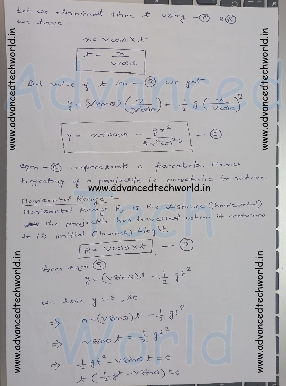 Two Dimensional Motion - Handwritten Notes - 5