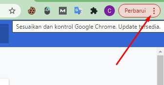 Buka Google Chrome dan ketuk tiga titik di sudut kanan atas