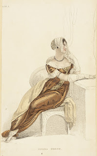 Fashion Plate, 'Opera Dress' for 'The Repository of Arts' Rudolph Ackermann (England, London, 1764-1834) England, early 19th century Prints; engravings Hand-colored engraving on paper