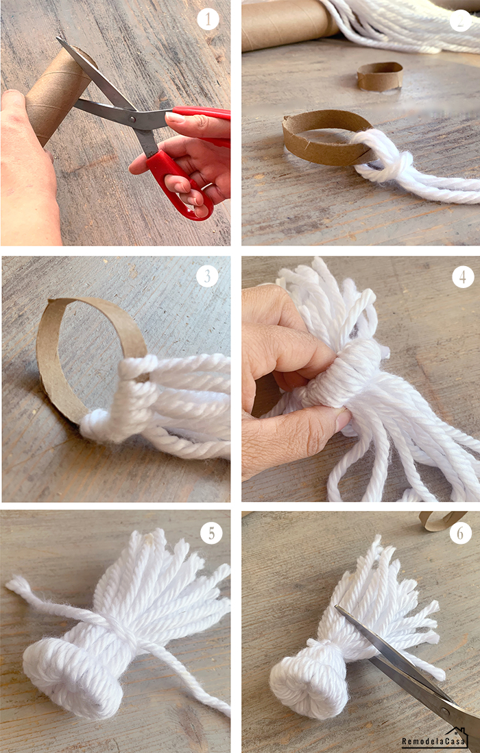 crafting little yarn hats ornaments