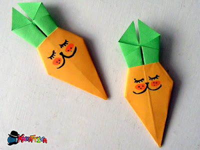 Carota coniglietto per pasqua - origami per bambini