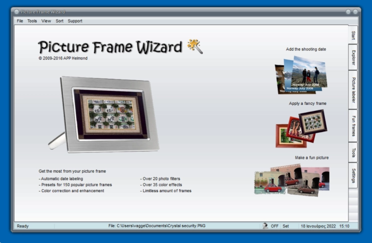 PictureFrame Wizard : Προσθέστε μοναδικά πλαίσια και εφέ στις φωτογραφίες σας 