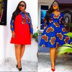 Ankara Plain and Pattern Gown Styles for Ladies