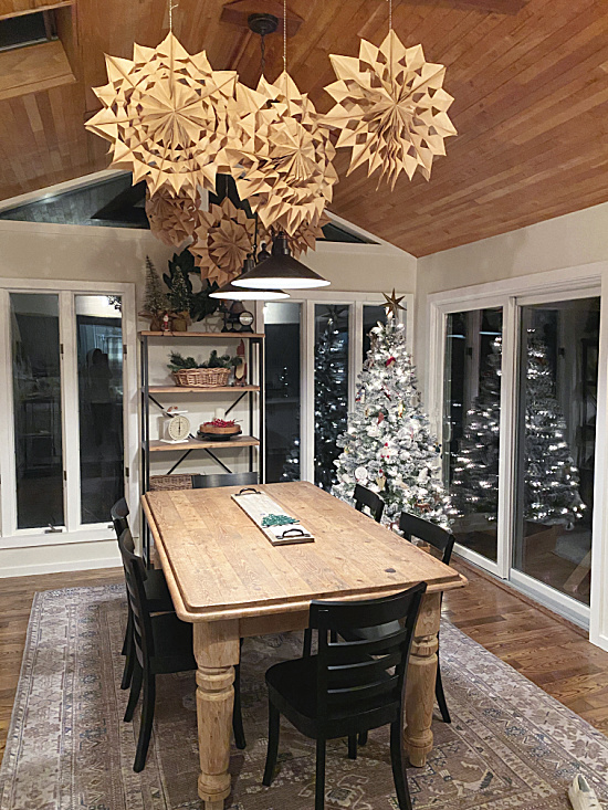 kitchen table and christmas tree