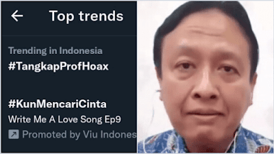 Heboh! Jadi Bulan-bulanan Netizen, Tagar #TangkapProfHoax Trending