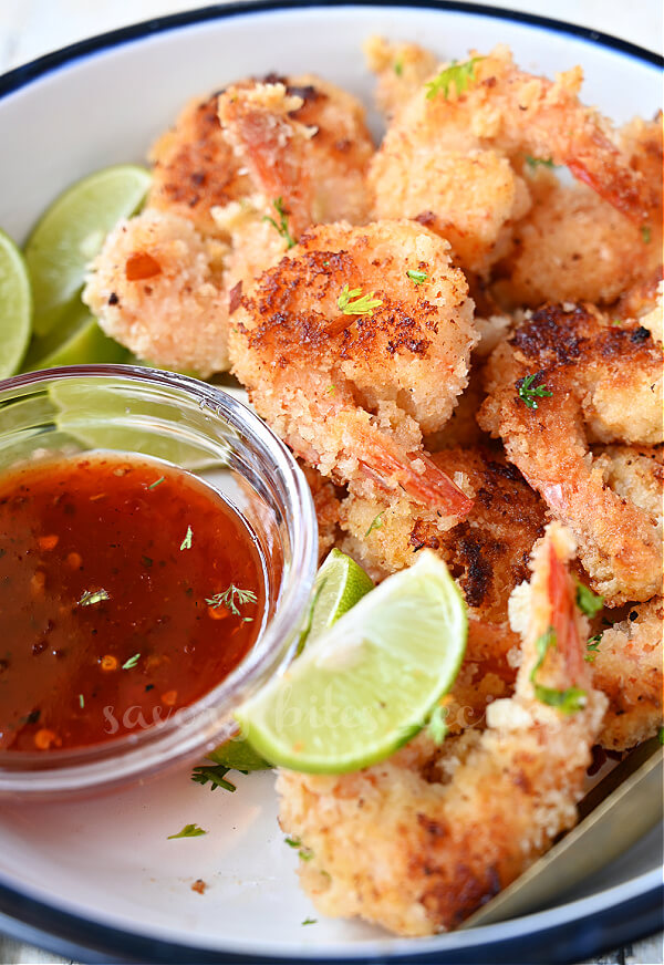 delicious coconut shrimp with dipping sauce