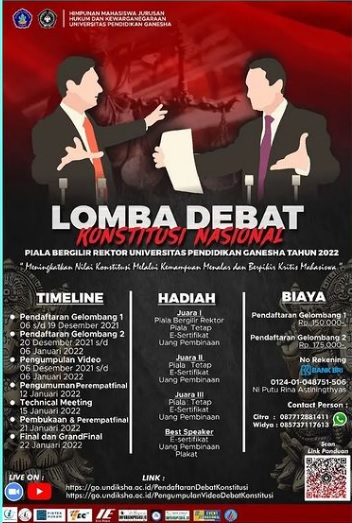 DEBAT KONSTITUSI NASIONAL PIALA BERGILIR REKTOR UNIVERSITAS PENDIDIKAN GANESHA TAHUN 2022