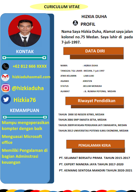 download template cv terbaru mudah di edit bahasa indonesia